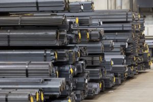 Steel inventory in warehouse